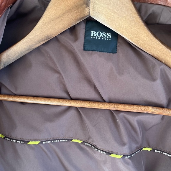 Hugo Boss Mens Lamb Leather Tan Jacket - Picture 7 of 7